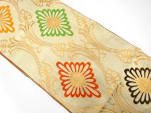 アンティーク　花立涌模様織り出し袋帯（材料）